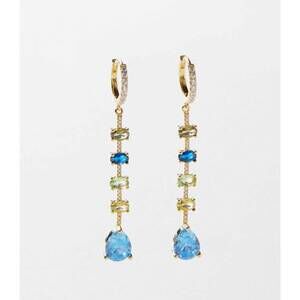 NEW NATIVE GEM women's multi gemstone drop earrings in azure